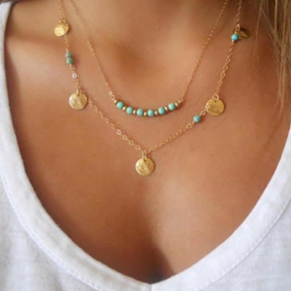 Gold and Turquoise Necklace